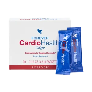 Forever CardioHealth sa CoQ10 je jedinstvena formula koja se rastvara u Aloe Vera Gelu, obogaćena vitaminima, mineralima, koenzimom Q10 i biljnim ekstraktima, pružajući podršku kardiovaskularnom sistemu. SRCE ĆE VAM BITI ZAHVALNO AKO UZ ALOE VERA GEL DODATE I FOREVER CARDIO HEALTH SA KOENZIMOM Q10. Jača srčani mišić Sprečava agregaciju krvnih pločica (tromboza) Pomaže u normalizaciji krvnog pritiska Obezbeđuje zdrav nivo holesterola, triglicerida i homocisteina Smanjuje naslage unutar krvnih sudova
