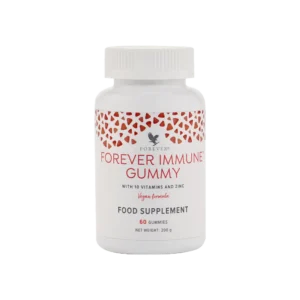 Forever Immune Gummy • Mešavina 10 vitamina i cinka • Lako se uzimaju, gumeni bomboni za žvakanje • Prikladno za vegane • Manje je verovatno da će se lepiti ili topiti na višim temperaturama • Aroma tropskog voća