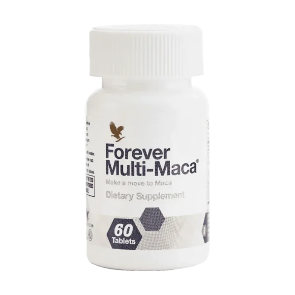 Forever Multi-Maca kombinuje legendarnu peruansku maku sa Q10, L-argininom i drugim moćnim biljnim sastojcima. plodnost normalna seksualna aktivnost normalna reproduktivna funkcija normalna hormonska aktivnost normalna funkcija prostate  normalna funkcija mokraćne bešike normalna funkcija donjeg urinaronog trakta Sadrži L-arginin i koenzim Q10 Namenjeno muškarcima i ženama Pogodno za vegane Bez glutena