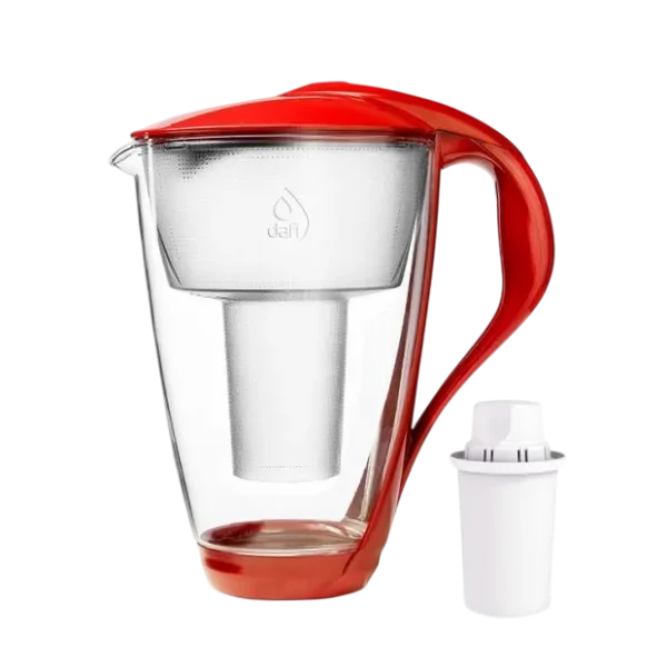 Stakleni bokal sa filterom za vodu Dafi Crystal LED 2,0L crveni